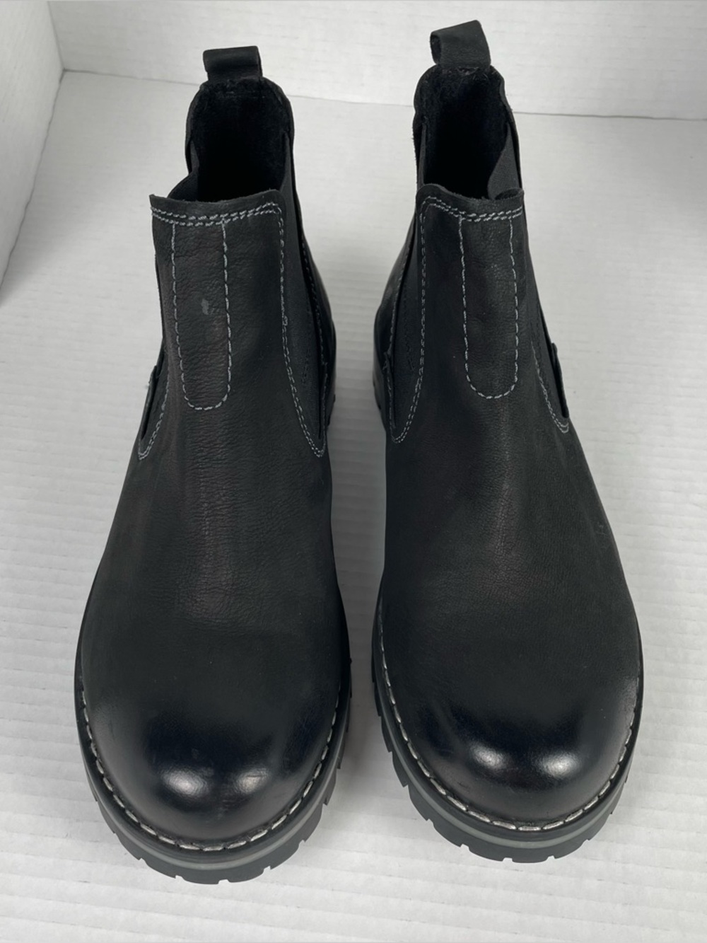 Earth Ranger Renier Chelsea Boots Women’s 8.5 Black Nubuck Leather Chunky Lug - Picture 4 of 14